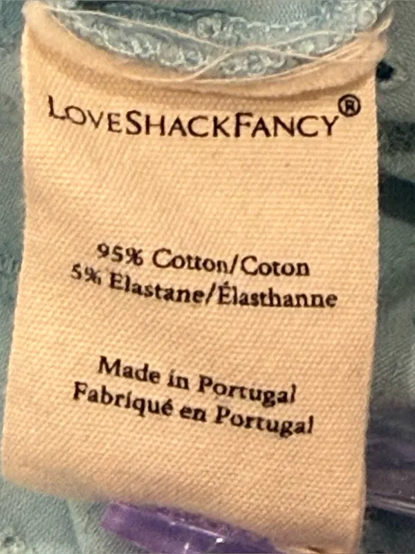 Love Shack Fancy Jonah Crop Cardigan XL Powder Blue Coquette Feminine Chic - Image 8