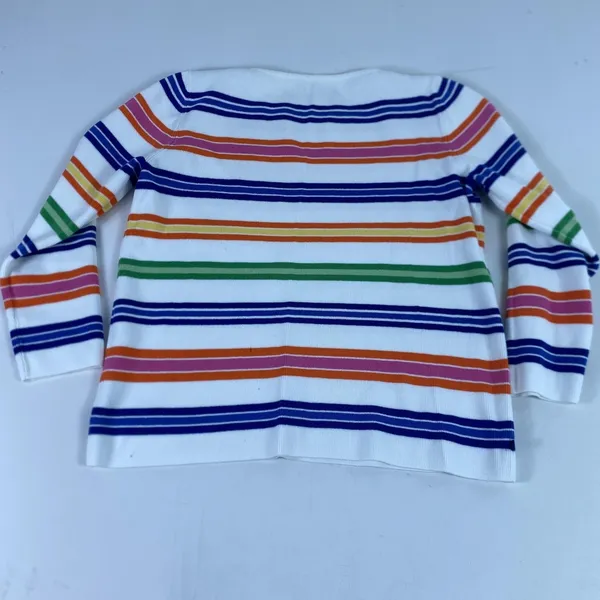 Lauren Ralph Lauren Sweater Womens‎ Large Striped Boat Neck Tight-Knit Pullover - Image 3