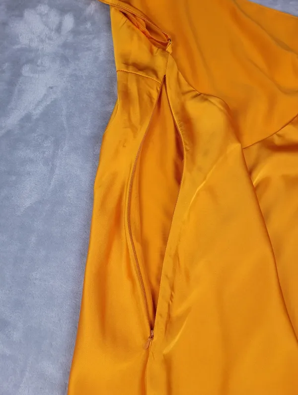 Riley Hubatka x Peppermayo Orange Satin One Shoulder Mini Dress Size US 8 - Image 13
