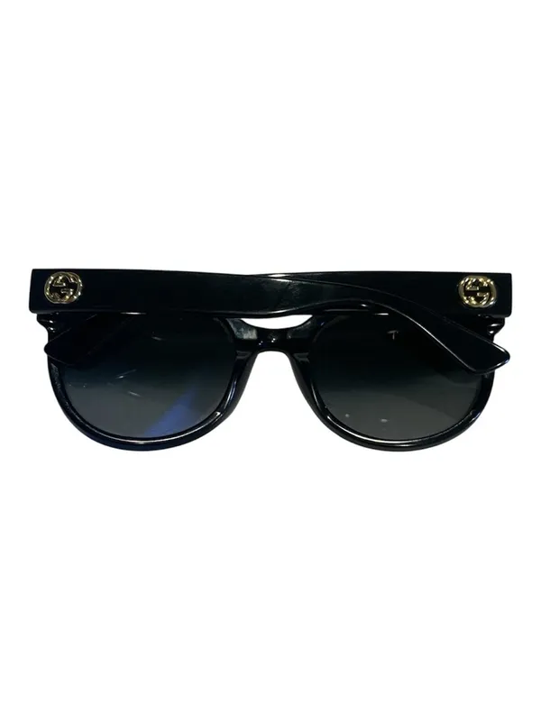 GUCCI GG0035SN Black Women's Sunglasses with Gold Logo - Image 2