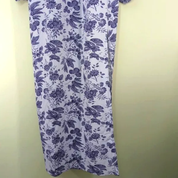 HILL HOUSE‎ The Simone Midi Dress Lilac Purple Tonal Floral MED NWT Boho Cottage - Image 5