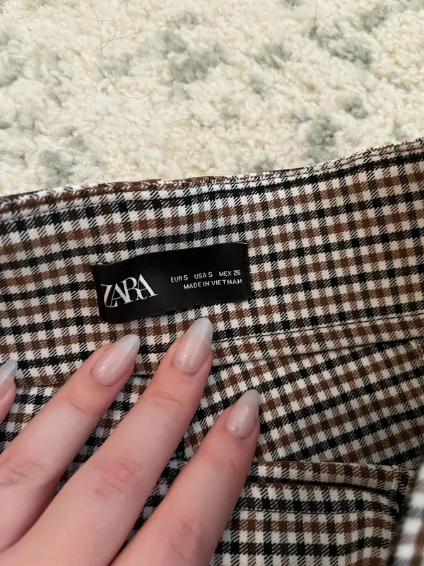 Zara black brown plaid pants - Image 2