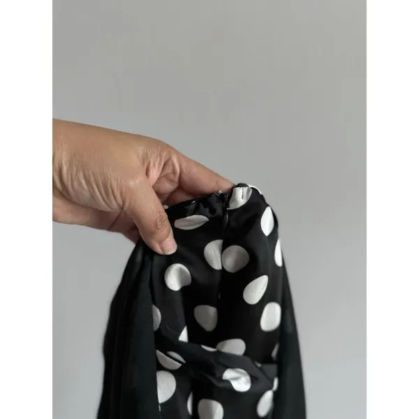 Lulus Women’s Polka Dots Satin Ruffled Romper‎ Elegant Glam Cocktail Size Small - Image 16