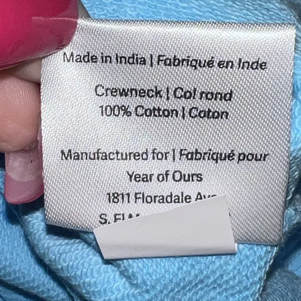 Year Of‎ Ours Yos X Fff Crewneck Sweatshirt Women Size Xl/2x Blue Cotton New - Image 11