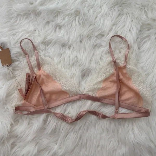 Skims Sheer Rib Lace Triangle Bralette Villa Size Large - Image 5
