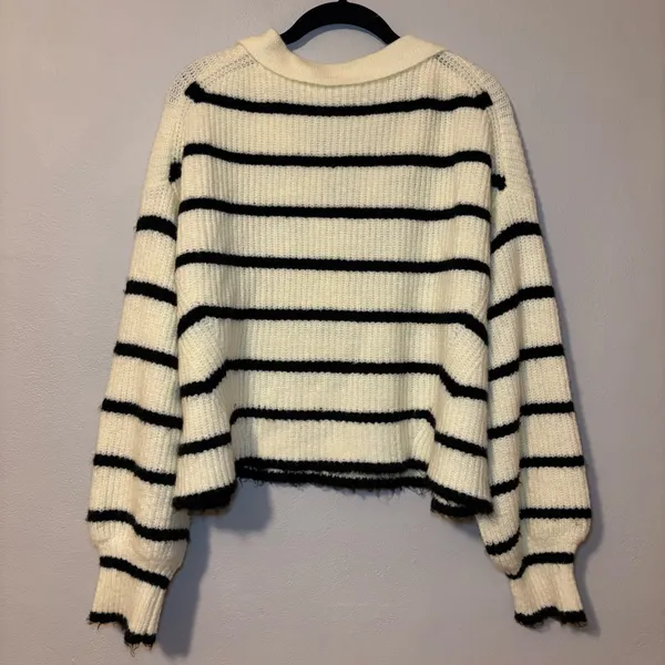 Miou Muse Striped Sweater | Size M White Size M - Image 3