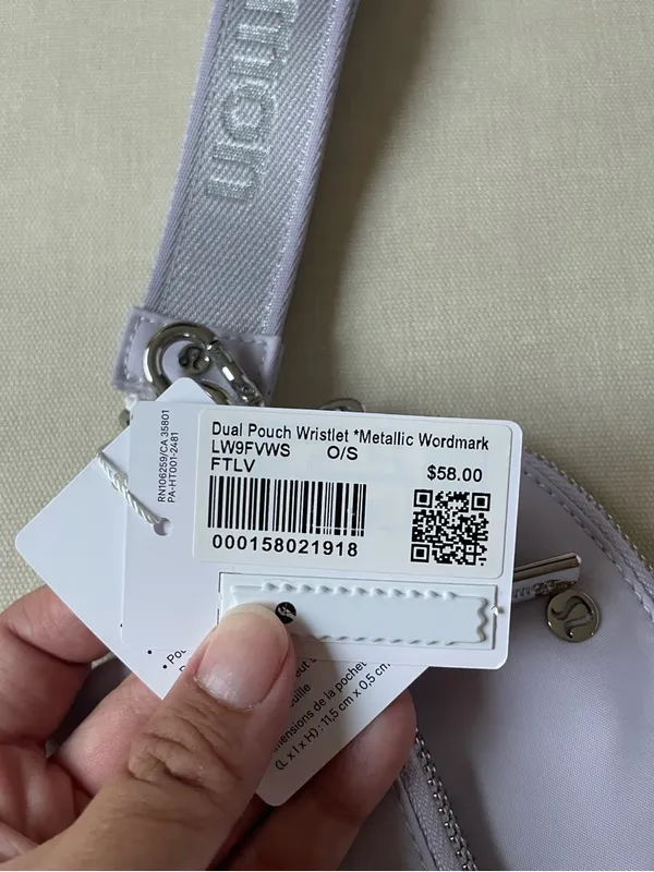 Lululemon Dual Pouch Wristlet *Metallic Wordmark - Faint Lavender - Image 9