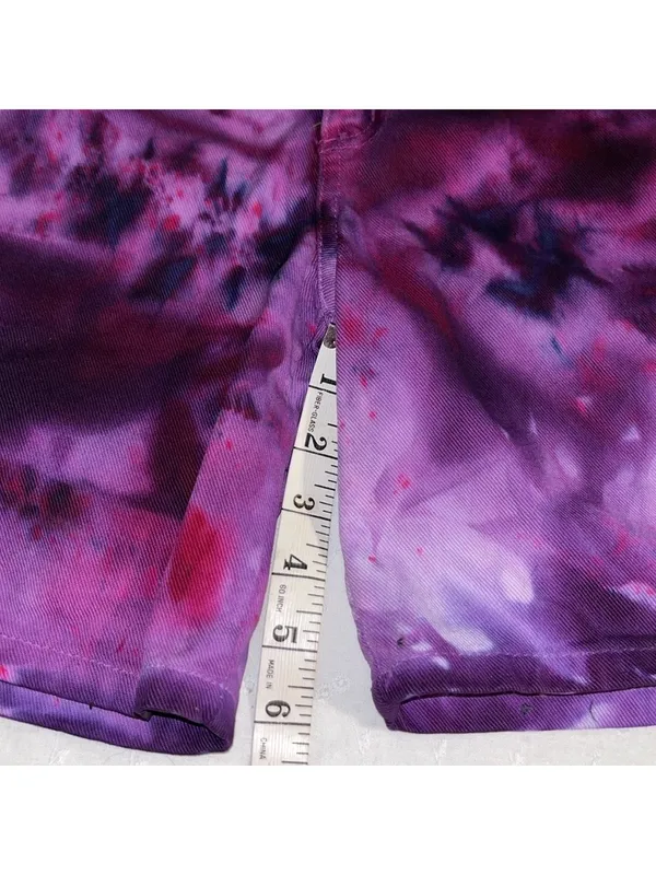 90s • Vintage Guess Jean shorts • custom tie dyed • psychedelic • festival party - Image 7