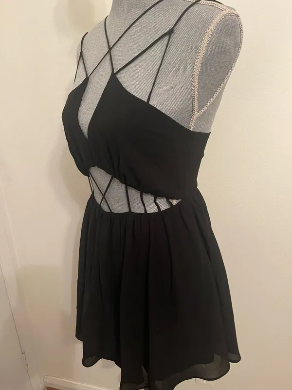 Windsor Black Strappy Dress Mini. Size Small  - Image 7