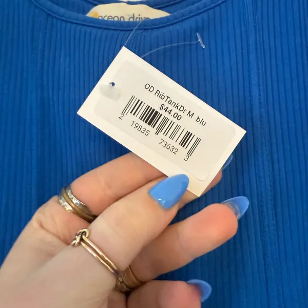 NWT Medium Ocean Drive Blue Ribbed Tank Dress - Image 2