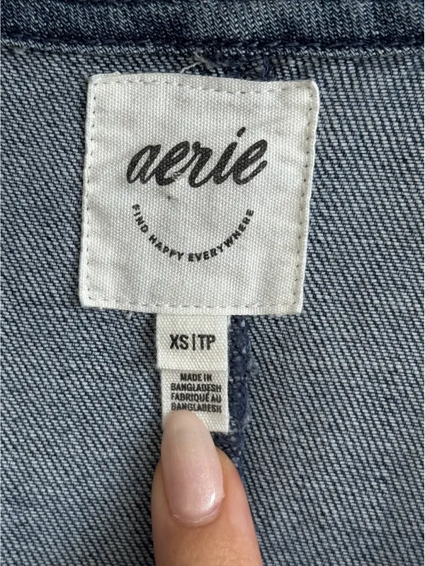 Aerie Denim Kick Flare Overalls XS Blue Wide Leg Adjustable Straps - Image 3