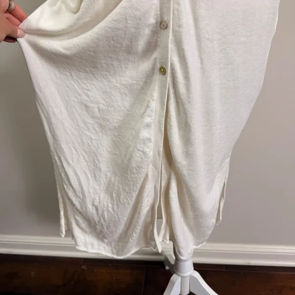 Colorush Studio Jixy Cotton Silk Cashmere Button Front Maxi Dress Cream Small - Image 7