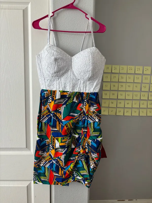 African print mini dress White Size L - Image 2