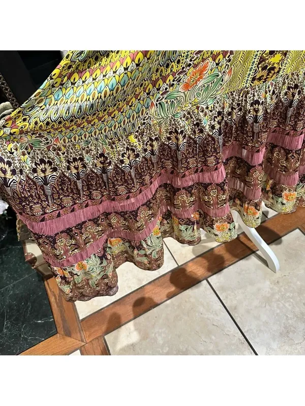 Anthropologie Lovett Tiered Maxi Botanical Dress Size Small Small - Image 10
