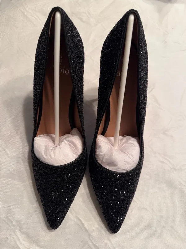 Linea Paola Black Sequins Pumps Shoes NWT Size 9M - Image 4