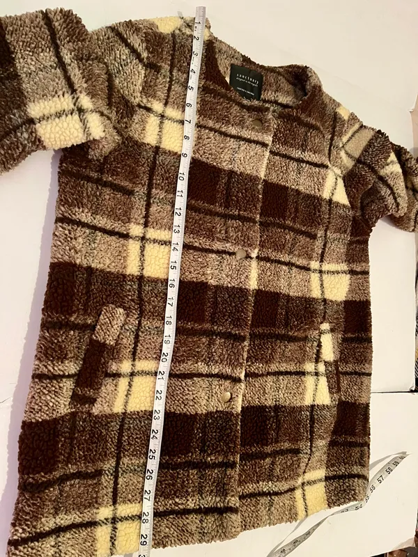 Plaid Snap Button Sherpa Teddy Jacket/ Coat - Image 10
