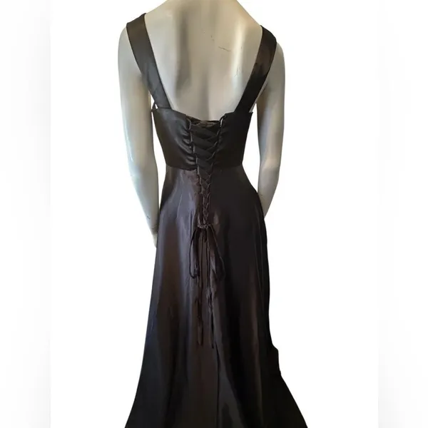Wear Your Love Satin Sleeveless A-Line Gown Black 4 NWT - Image 3