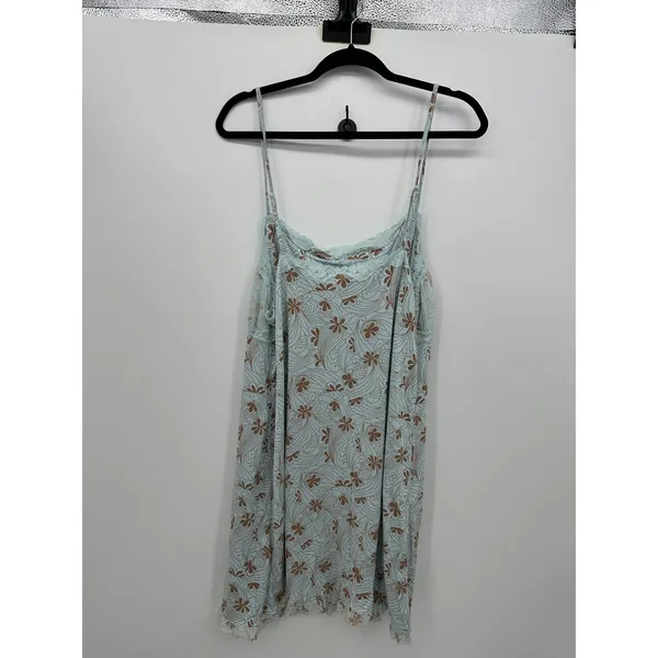Apt 9 Women 2X Blue Floral Lace Chemise Nightgown Sleepwear Intimates Slip Dress - Image 2