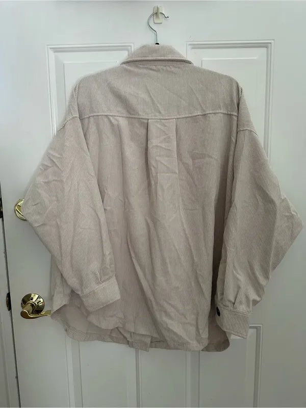 Zenana Oversized Corduroy Button-Up Jacket - Cream - Image 8