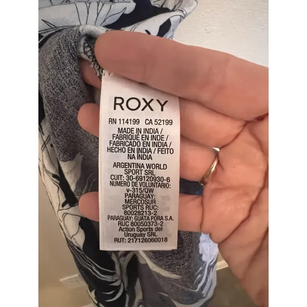 Roxy Flamingo Shades Dress Women’s Size XS Navy White Short Sleeve Banana‎ Leaf - Image 7