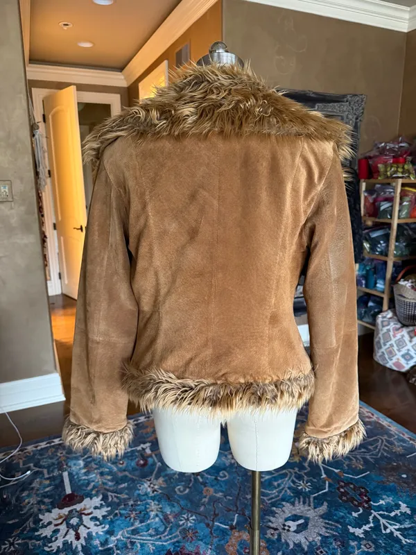 Faux Fur Jacket Brown Size 12 - Image 7