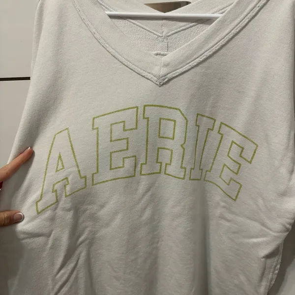 Aerie Logo V Neck Crewneck - Image 6
