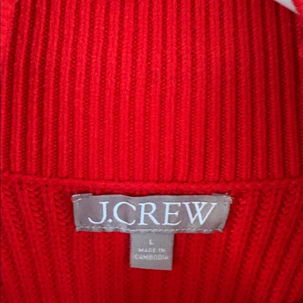 J. Crew Ribbed Turtleneck Stretch Yarn Sweater Red Size Large - Image 5