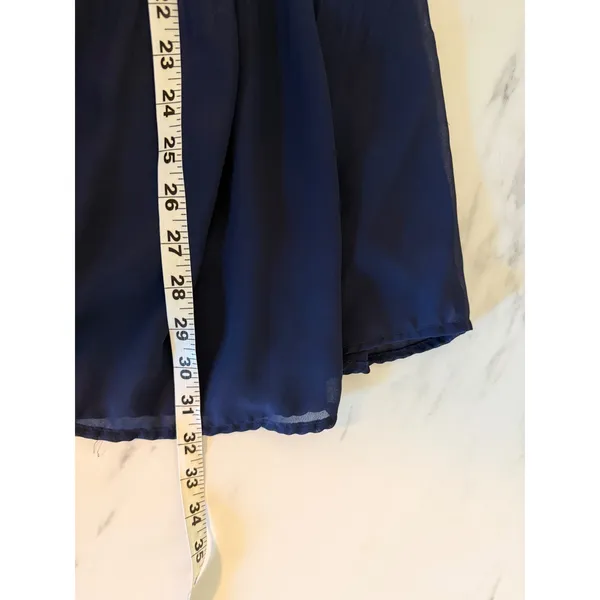 Octavia Navy Blue Pleated Midi Skirt Elastic Waist Lined Size M OX-6664 - Image 9