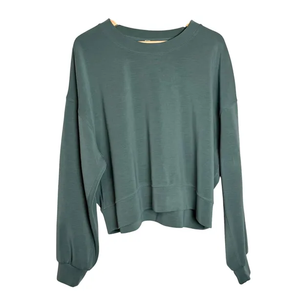 Lululemon Softstreme Perfectly Oversized Cropped Crew Medium Forest - Image 2