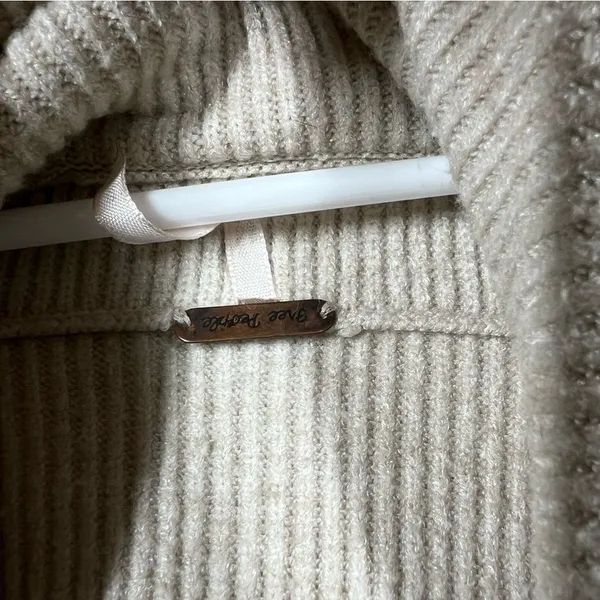 Free‎ People Cream Ribbed Softly Structured Tunic Sweater - Image 3