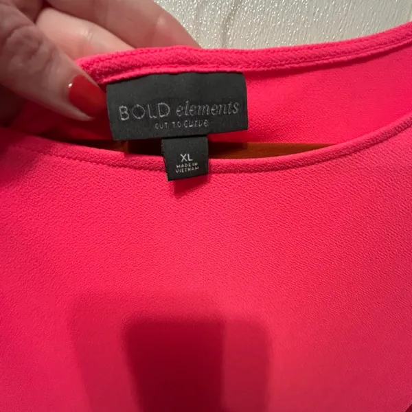 BOLD elements Pink Cold-Shoulder Blouse XL - Image 4