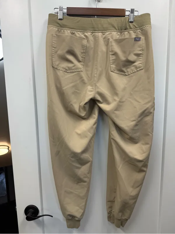 Figs Zamora Jogger Scrub Pant Khaki Tan Brown Drawstring Medical Women's MPetite - Image 3