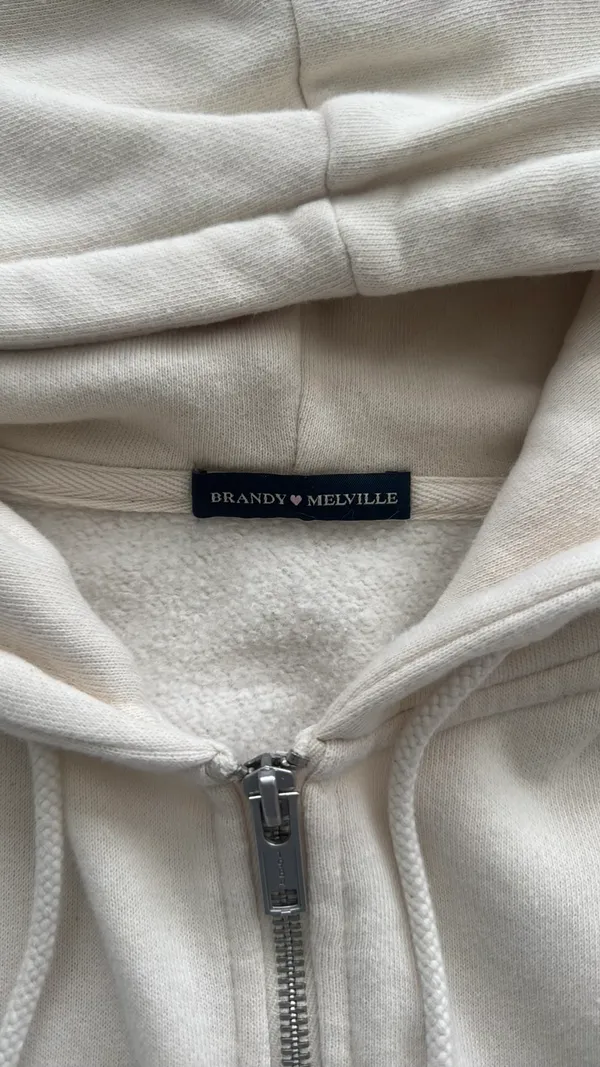Brandy Melville Zip-Up Jacket Tan - Image 2