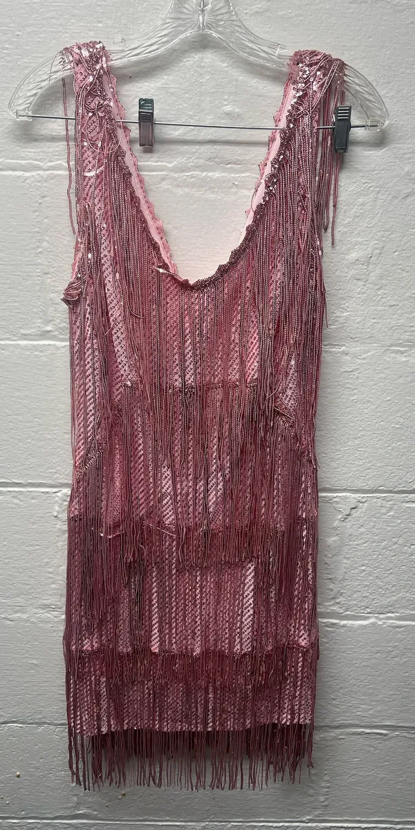 Pink Sequin Flapper Dress Size L - Image 2