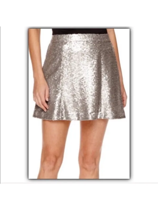 DECREE gorgeous rose gold bronze sequin mini skirt size M - Image 6