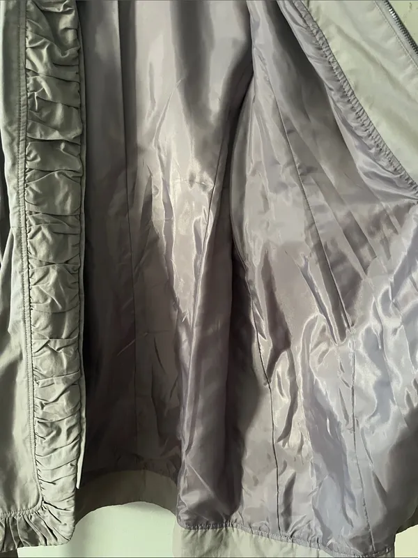 INC International Concepts Taupe Ruffle-Front Trench Coat with Hood - Image 12