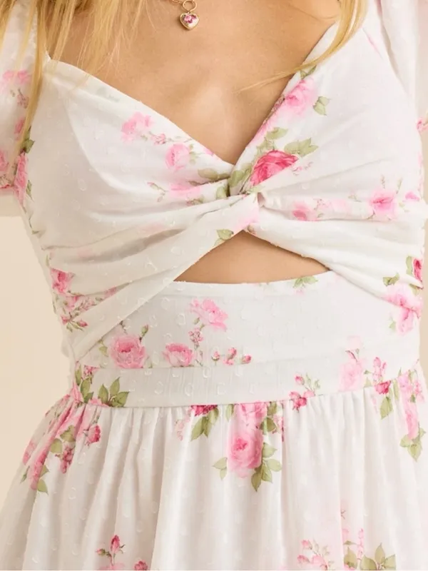 NEW Altar’d State White & Pink Floral Maxi Dress Size Small NWT - Image 4