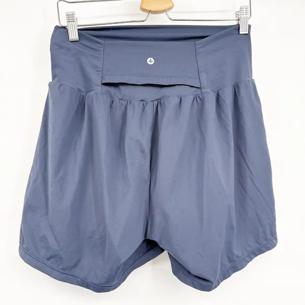 Halara Womens SoftlyZero Airy Super High Waisted Yoga Shorts Blue Large Long - Image 4