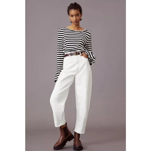 Anthropologie Maeve Flouncy Stripe Women's Blouse Top Shirt Large Ruffle Cuff‎ - Image 11