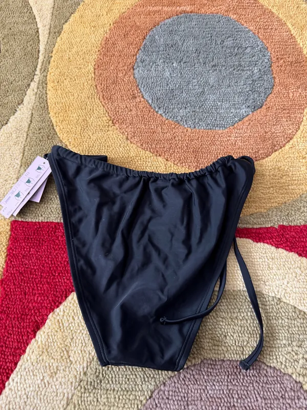 NWT Wild Fable High Leg Low Rise Cheeky Tie Black Bikini Bottoms Swim Medium - Image 6