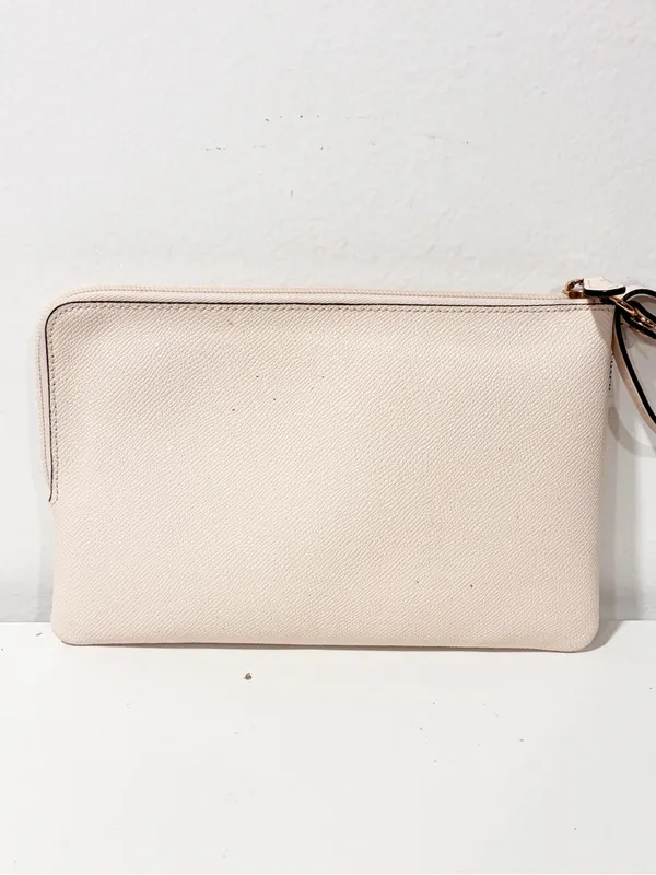 Coach New York Storypatch Creed Zip Wristlet Bag Purse Pouch White Black - Image 5