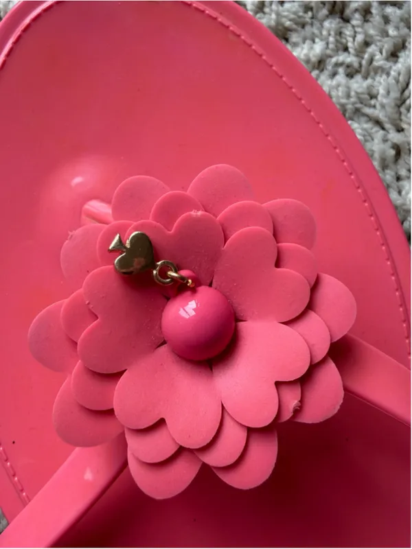 Kate Spade New York Jaylee Jelly Sandals 11 Pink Floral Thong Flip Flops - Image 5