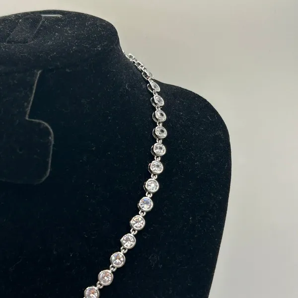 CZ Bezel Set Tennis Chain Silver 6mm 18 Inch No Pass Womens Waterproof New - Image 3