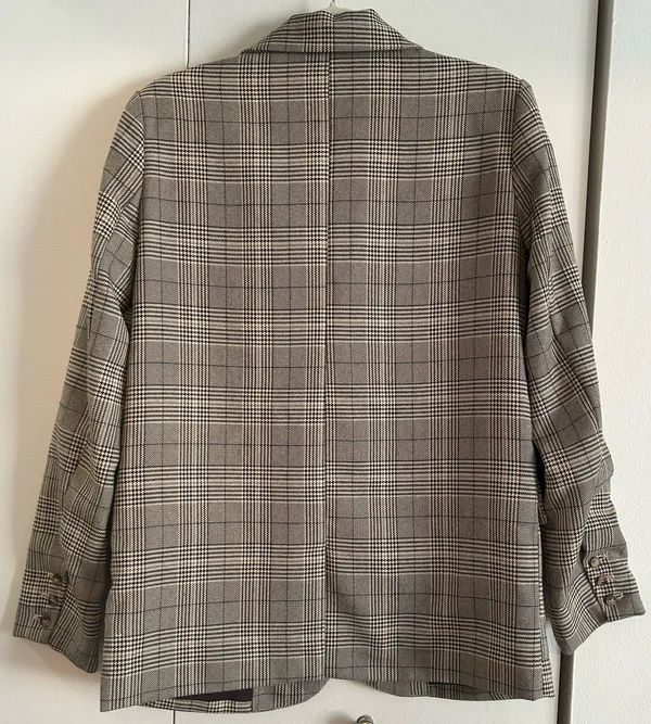 4th & Reckless Brita Tailored Single Breasted Blazer Grey Check - Image 3
