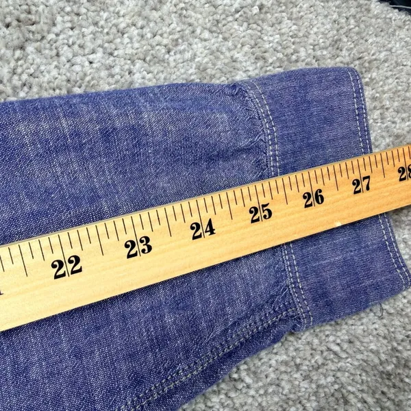 Madewell Chambray Button Down Shirt Size Large Blue Workwear Long Sleeve Cotton - Image 7