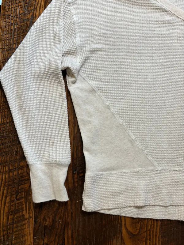 Aerie Offline XS Cream Waffle Weave Top with Thumbholes - Image 5
