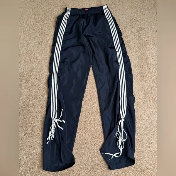 Edikted Remy‎ Tie Detail Track Pants Navy Blue White Size XS - Image 4