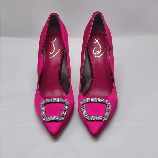 Sam Edelman Womens Pumps Sz 7.5 Pink Satin Rhinestone Heels Formal Wedding Party - Image 11