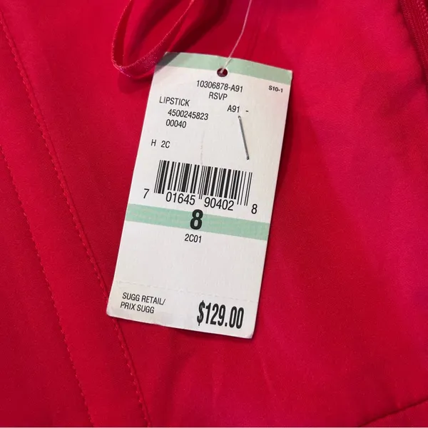 Rachel Roy RSVP Lipstick Red Pleated Strapless Mini Dress Size 8‎ - Image 9
