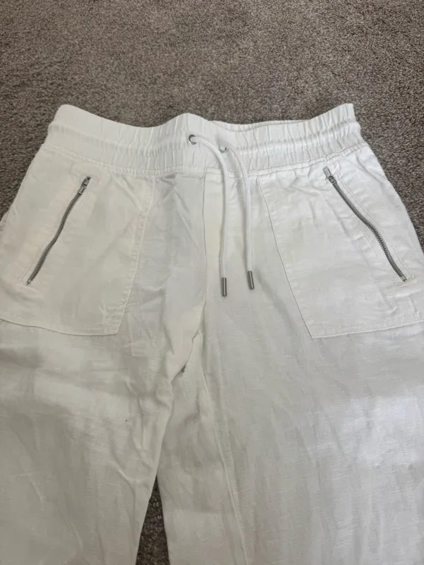 Cabo Wide-Leg Athleta Linen White Pants 4 - Image 2